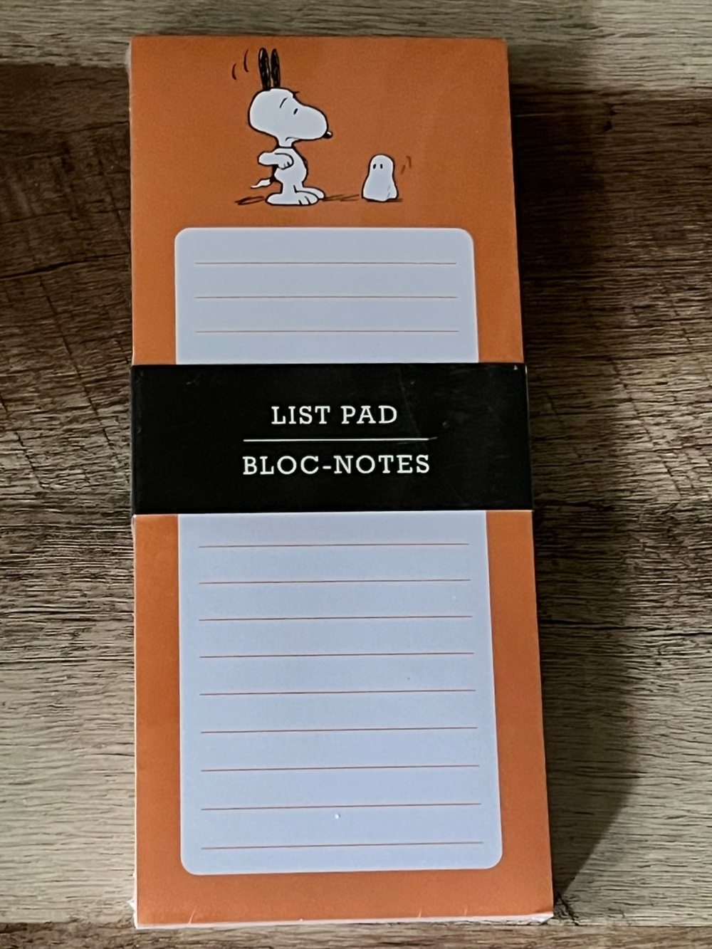 Peanuts Orange Snoopy List Pad - Lined Notes